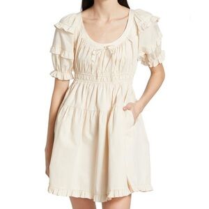 En Saison Sveta Shirred Poplin Minidress